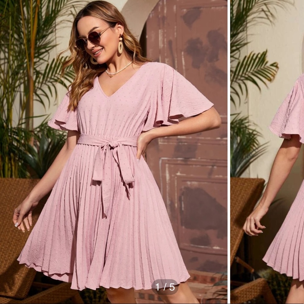 SHEIN Pleated Maternity Dress